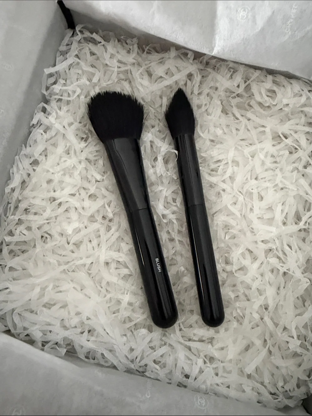 CHANEL Black Makeup Brushes- blush and powder